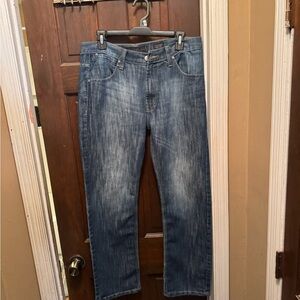 Men’s 33 x 30 Slim Straight Classic Blue Denim Jeans
